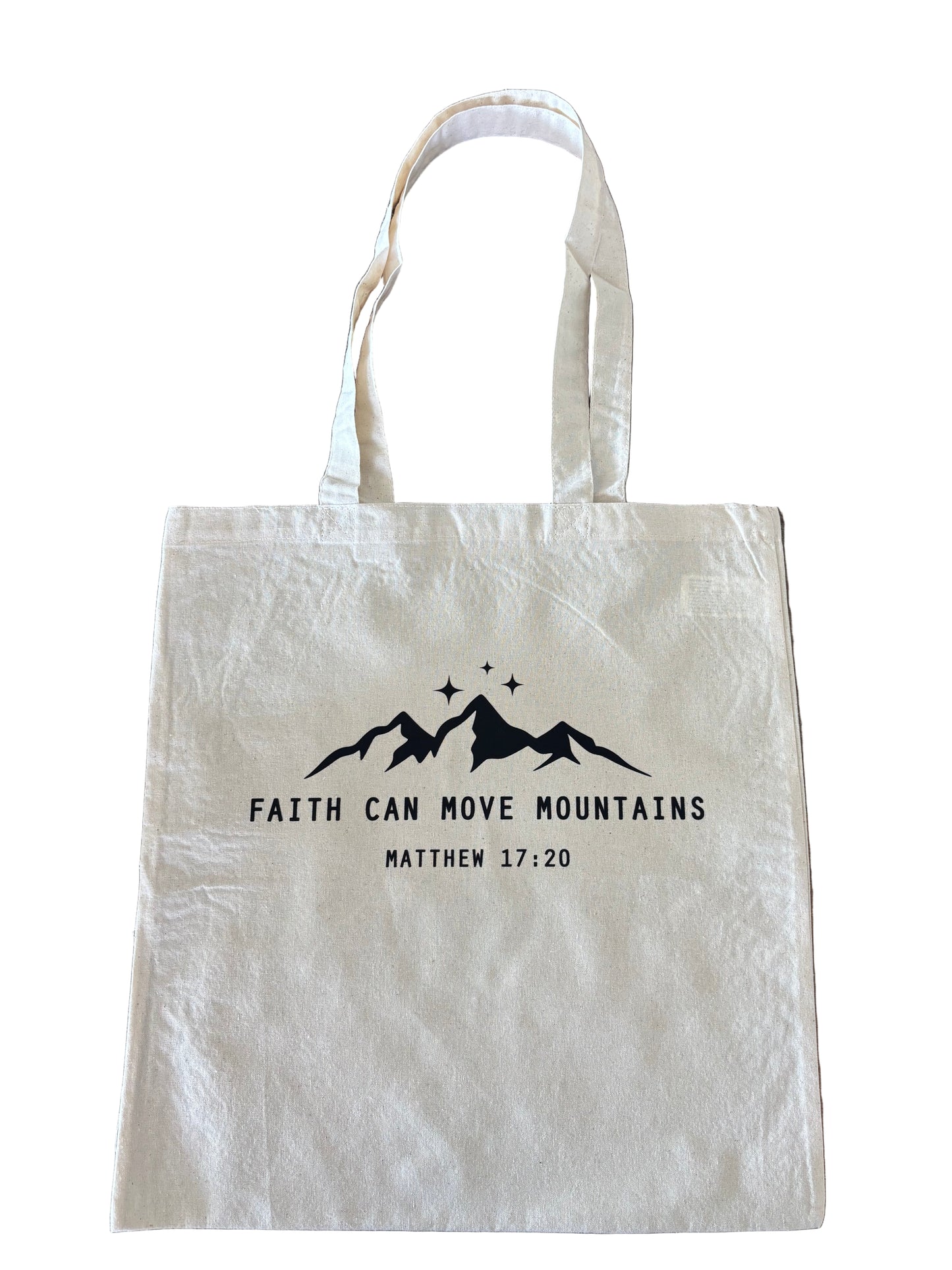 faith can move mountains tote bag