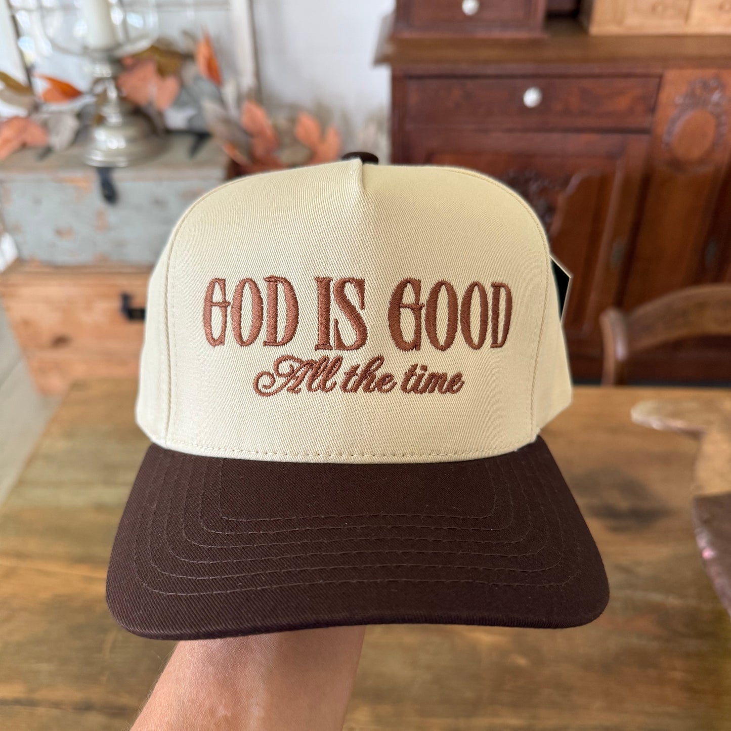 Cap with 'God is Good All the Time'