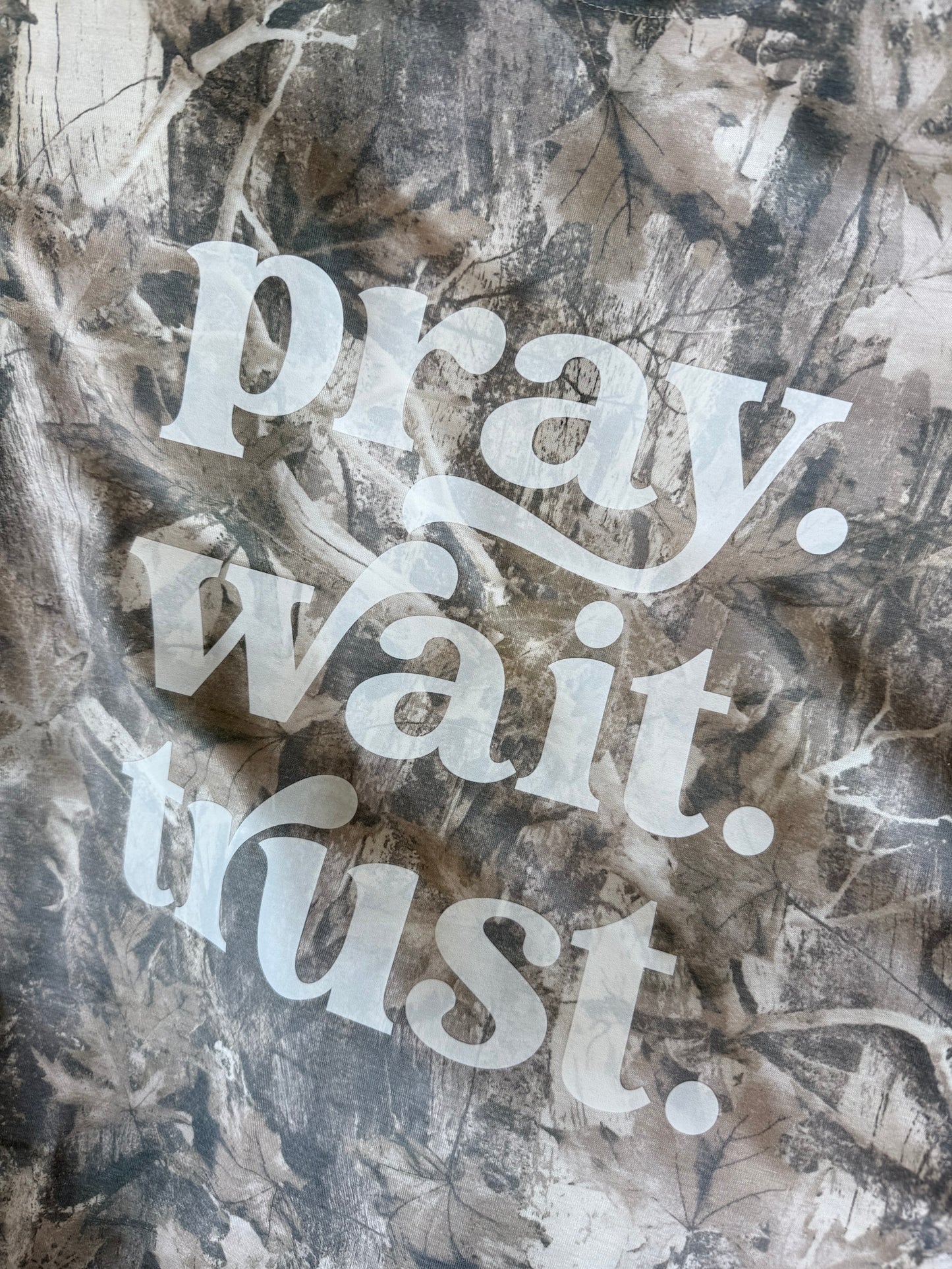 Pray. Wait. Trust Oversized Camo Tee