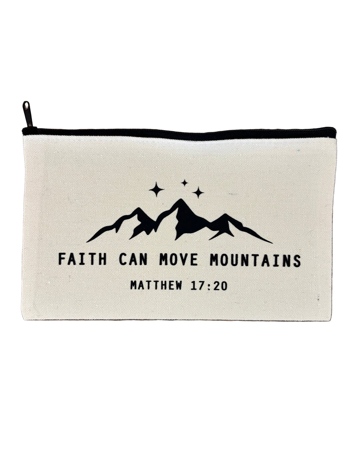 Canvas pouch with motivational quote