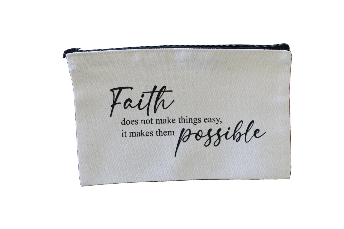 canvas zip pouch faith