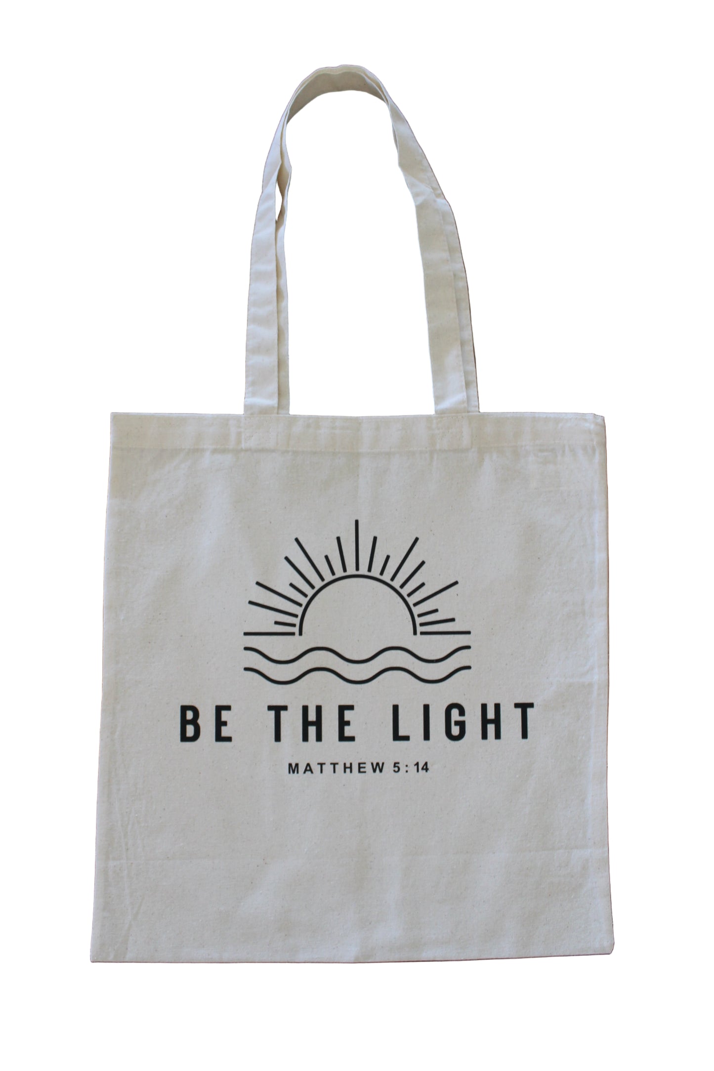 be the light Christian tote bag